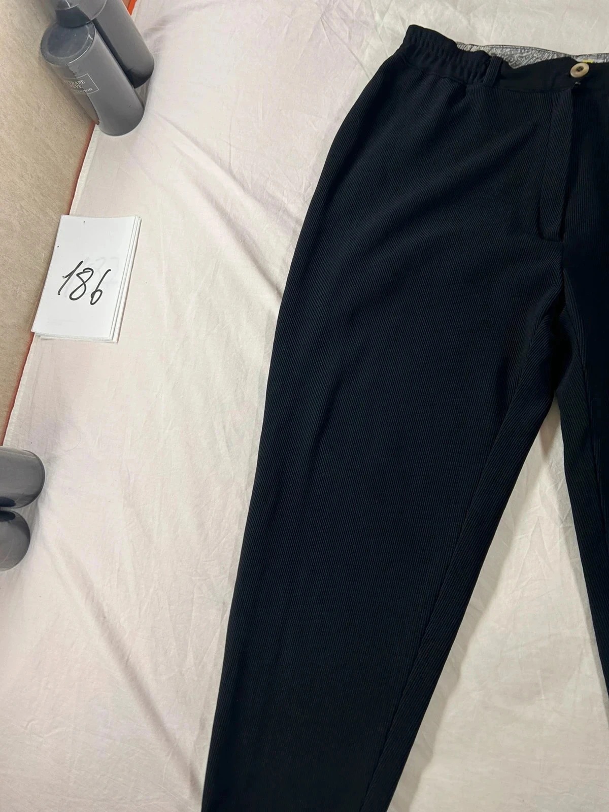 Pantalon legging vintage noir Derik en polyamide – photo 3
